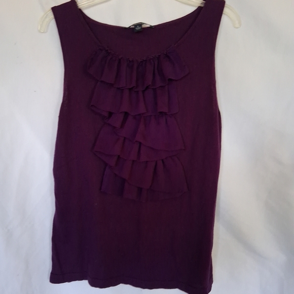 Chadwicks Purple Ruffled Tank Top - Picture 1 of 6